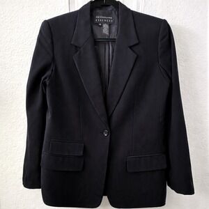 VTG Y2K Liz Claiborne Classic Black Tailored Blazer Flap Pockets Women's Size 6